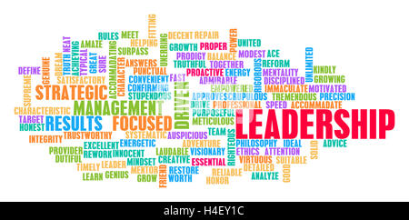 Leadership Word Cloud Concept on White Stock Photo