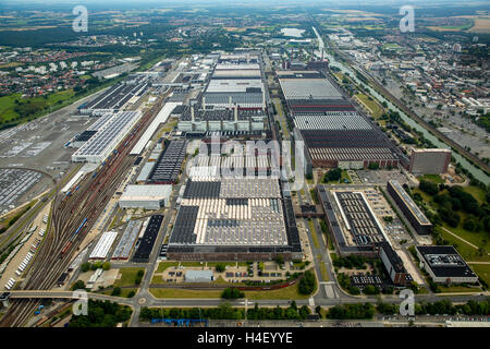 Aerial view, Volkswagen factory in Wolfsburg, Lower Saxony, Germany Stock Photo