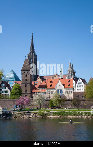 Cityscape, Danube, Ulm, Baden-Wuerttemberg Stock Photo