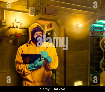 Man in protective suit Stock Photo