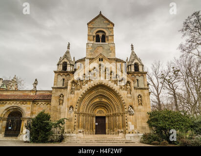 The Chapel of Jak in Vajdahunyad Castle is a functioning Catholic chuch, located in the City Park of Budapest, Hungary. Stock Photo