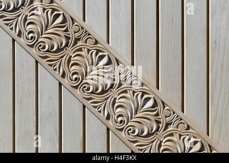 Background image from planks in natural wood with pronounced structure of the wood. Stock Photo