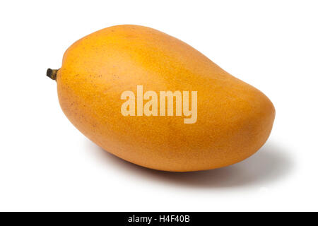 Fresh ripe yellow mango on white background Stock Photo