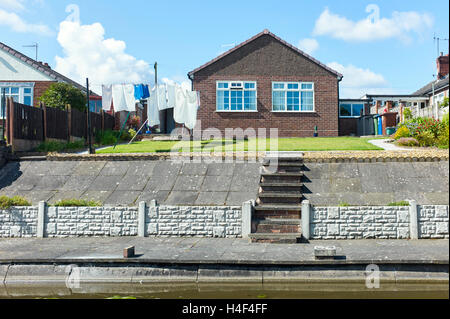 Back garden of bungalow Stock Photo