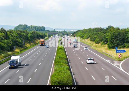 German autobahn motorway exit sign, Ausfahrt, Germany Europe Stock ...