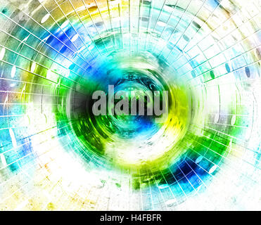 music notes in space with stars. abstract color background. Music concept. Stock Photo