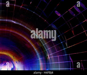 music notes in space with stars. abstract color background. Music concept. Stock Photo