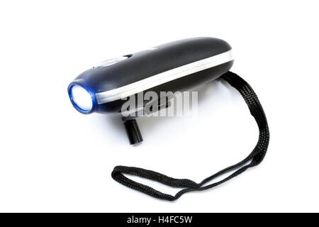 wind up torch isolated on white background Stock Photo
