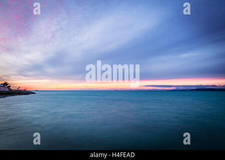 Winter evening from the shore of Muggia, Trieste Gulf Stock Photo