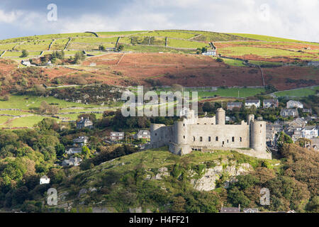 Harlech Castle, Snowdonia National Park, Gwynedd, North Wales, UK Stock Photo