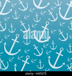 Seamless anchor pattern in vector format. Stock Vector