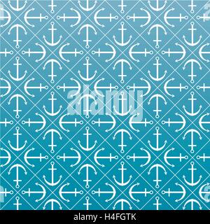 Seamless anchor pattern in vector format. Stock Vector