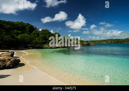 Secluded beach on the uninhabited Green Island off the coast of Antigua Stock Photo