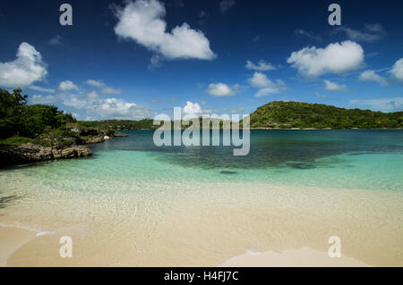 Secluded beach on the uninhabited Green Island off the coast of Antigua Stock Photo