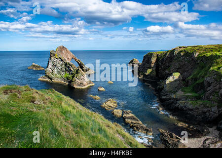 Bow Fiddle Rock in Scotland Stock Photo