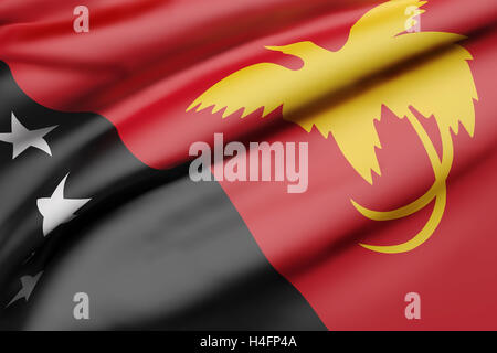 3d rendering of  Independent State of Papua New Guinea flag waving Stock Photo