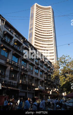 Tall Indian Stock Market Building,Mumbai Bombay,Maharashtra,India.Asia. Stock Photo