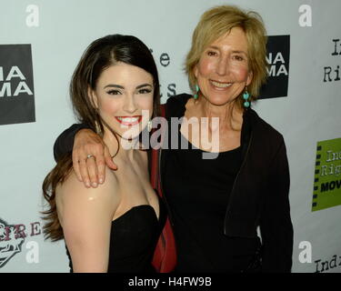 Daniela Bobadilla and Lin Shaye arrives to the 'Texas Heart' Los Angeles Premiere at Arena Cinema in Hollywood California on June 4, 2016. Stock Photo