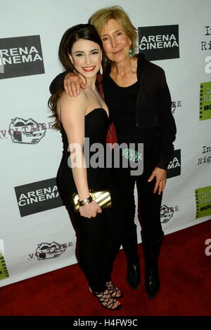 Daniela Bobadilla and Lin Shaye arrives to the 'Texas Heart' Los Angeles Premiere at Arena Cinema in Hollywood California on June 4, 2016. Stock Photo