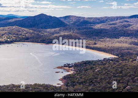 Coles bay as seen from Mount Amos track. Freycinet National Park, Tasmania, Australia Stock Photo