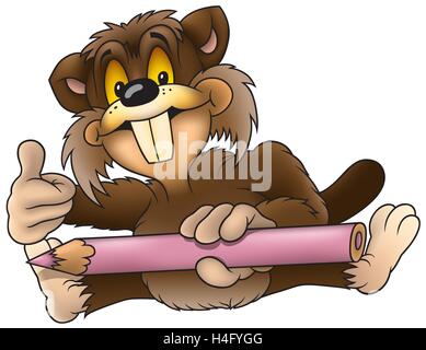 Beaver Painter Stock Vector