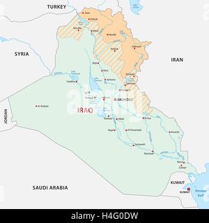 Basra City (Republic of Iraq, Basra Governorate) map vector ...