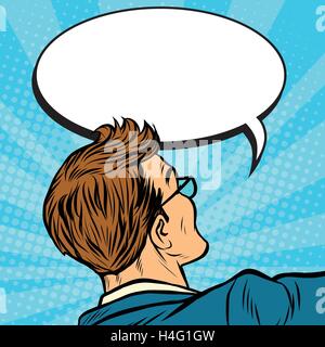 Man back says comic bubble Stock Vector