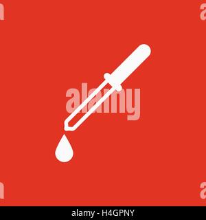 The pipette icon. Dropper and eyedropper, analysis, chemistry symbol. Flat Stock Vector