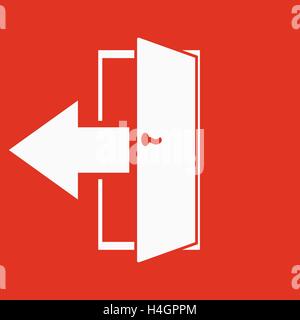 The exit icon. Logout and output, outlet, out symbol. Flat Stock Vector