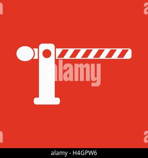 The barrier icon. Roadblock and borderline, stop, railroad crossing symbol. Flat Stock Vector