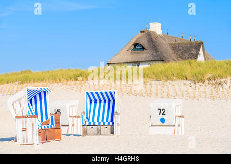 Chairs on Kampen beach, Sylt island, Germany Stock Photo