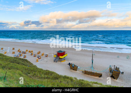 Wenningstedt beach at sunrise, North Sea, Sylt island, Germany Stock Photo