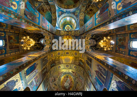 ST. PETERSBURG, RUSSIA - JULY 14, 2016: Interior of Church of the Savior on Spilled Blood. Architectural landmark and monument t