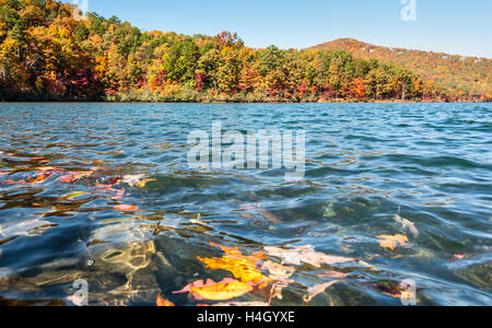 Autumn color paints the foothills of the Blue Ridge Mountains at Big Canoe in North Georgia, USA. Stock Photo