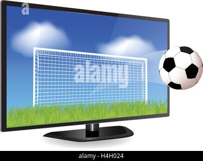 tv com balão de futebol 10529652 Vetor no Vecteezy