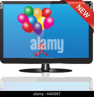 TV set on sale.Illustration on white background Stock Vector