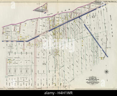 Part of Ward 29. Land Map Sections, Nos. 5, 12, & 15. Volume 2, Brooklyn Borough, New York City. Stock Photo