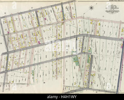 Part of Ward 30, Land Map Section, No. 18. Volume 2, Brooklyn Borough, New York City. Stock Photo