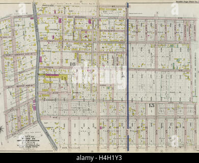 Part of Ward 29. Land Map Sections, Nos. 15, & 16. Volume 2, Brooklyn Borough, New York City. Stock Photo