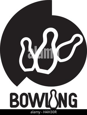 Bowling Logo Design Concept. AI 10 supported. Stock Vector