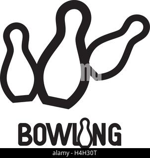 Bowling Logo Design Concept. AI 10 supported. Stock Vector