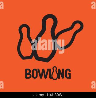 Bowling Logo Design Concept. AI 10 supported. Stock Vector