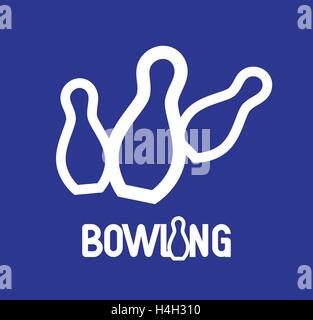 Bowling Logo Design Concept. AI 10 supported. Stock Vector