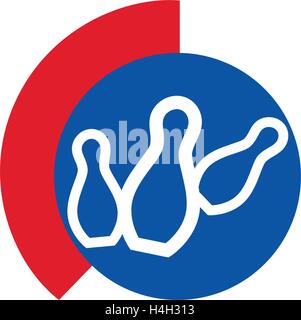 Bowling Logo Design Concept. AI 10 supported. Stock Vector