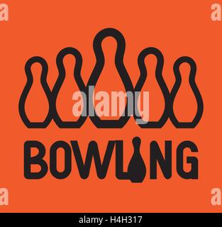 Bowling Logo Design Concept. AI 10 supported. Stock Vector