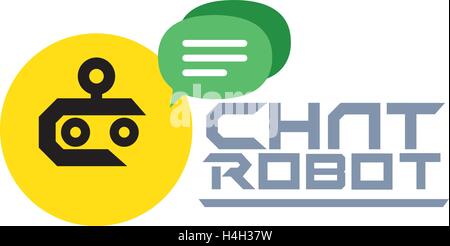 Chat Robot Logo Design Concept. AI 10 Supported. Stock Vector