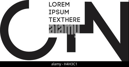 CTN Monogram concept design. AI 10 supported. Stock Vector