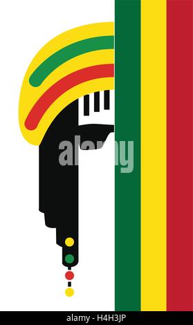 Reggae Culture Concept Design. AI 10 Supported. Stock Vector