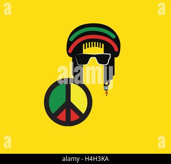 Reggae Culture Concept Design. AI 10 Supported. Stock Vector