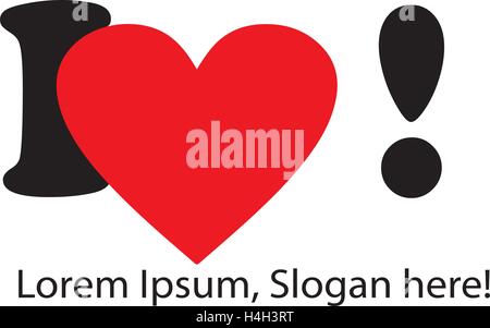 I Love Concepts Design. AI 10 supported. Stock Vector